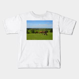 Horses grazing in the Cotswolds Kids T-Shirt